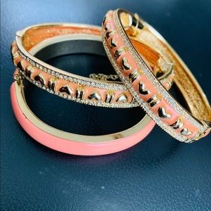 Coral and Pave’ Vintage Bangles